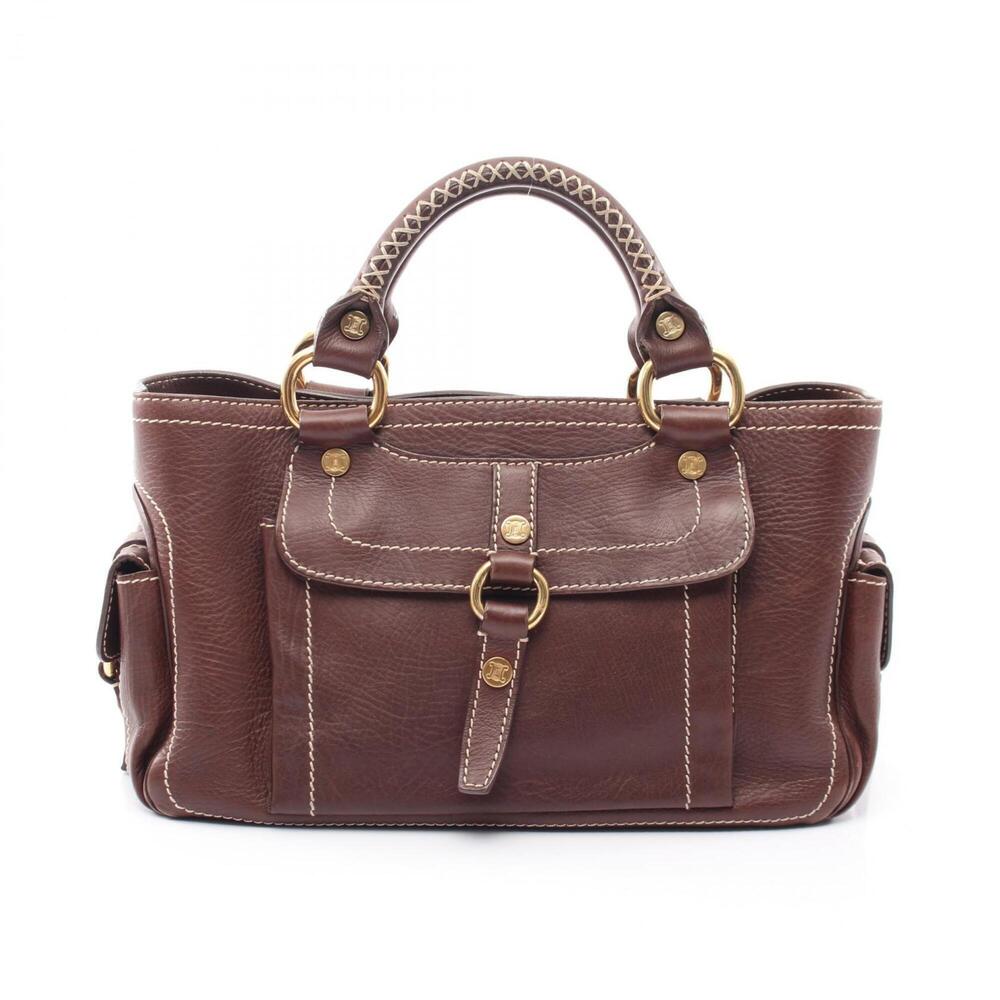 Celine Boogie Bag Handbag, Leather, Women's, Brown